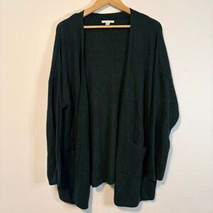 American Eagle Dark Green Open Front Cardigan Size Medium